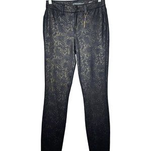 Level 99 Jeggings Python Print Black Mid Rise Janice Ultra Skinny Size 27